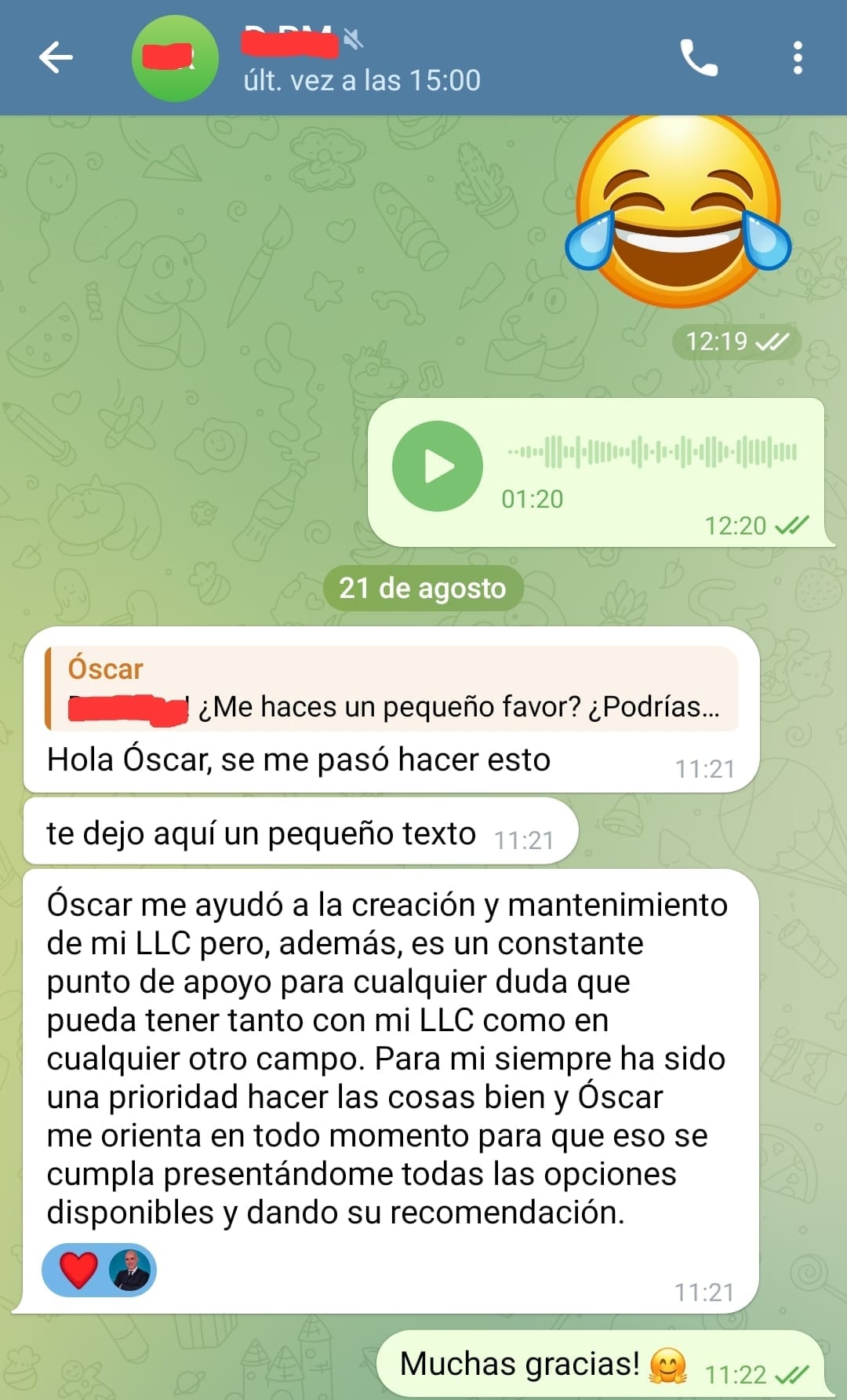 Conversación real con cliente de CreateTuLLC