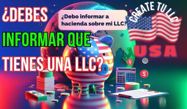 Imagen sobre fiscalidad de LLC en España con cerdo hucha, monedas y billetes.