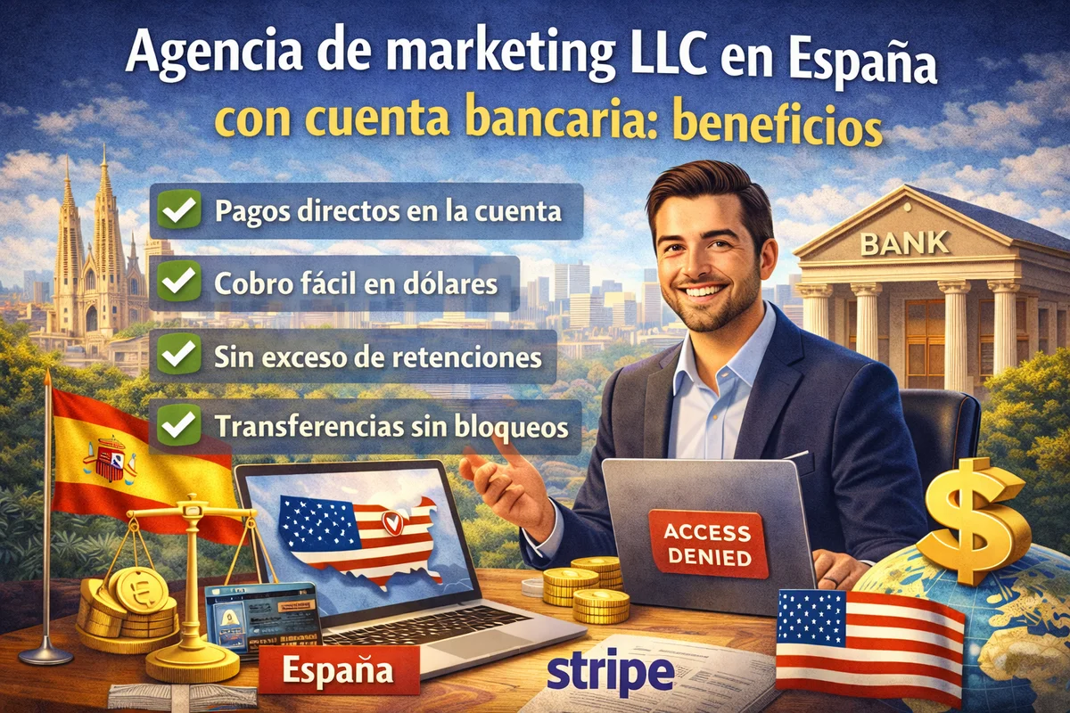 agencia marketing LLC España cuenta bancaria beneficios reales