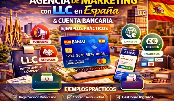 agencia marketing LLC España cuenta bancaria ejemplos prácticos