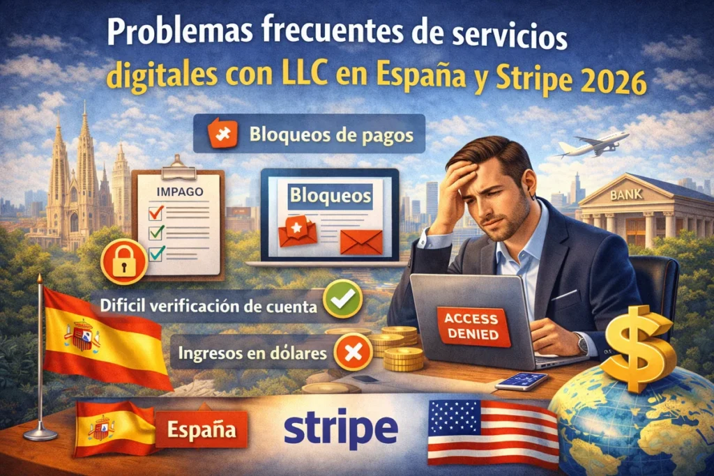 servicios digitales LLC España Stripe problemas frecuentes Crea tu LLC desde España Optimizacion fiscal 2026 servicios digitales LLC España Stripe problemas frecuentes