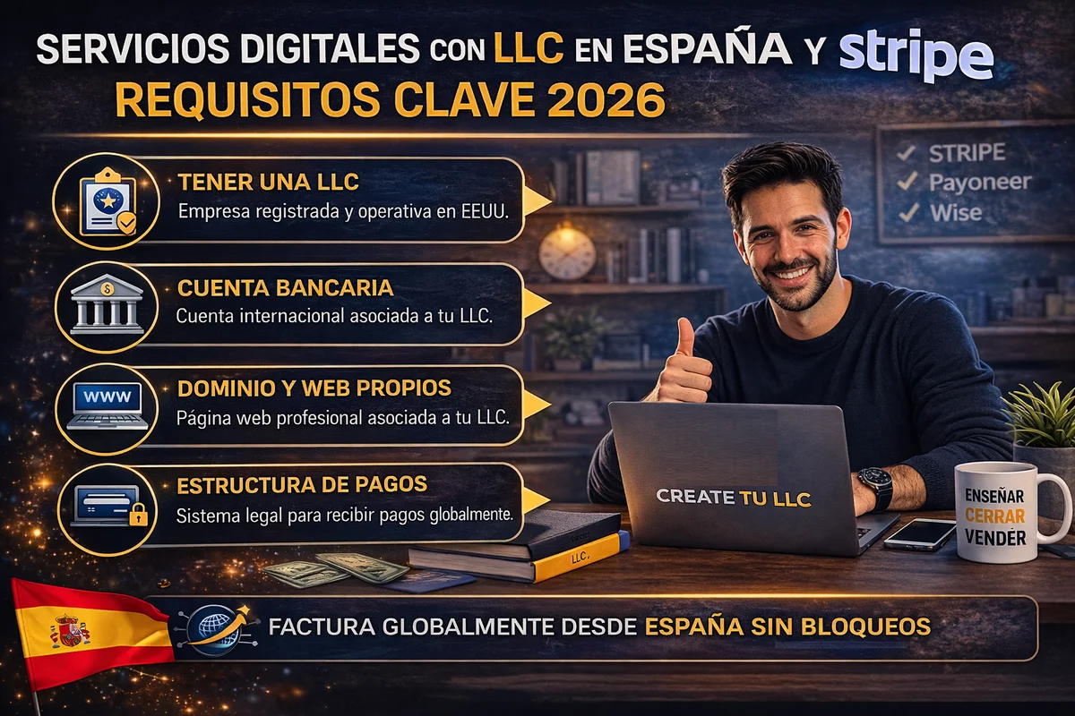 servicios digitales LLC España Stripe requisitos clave