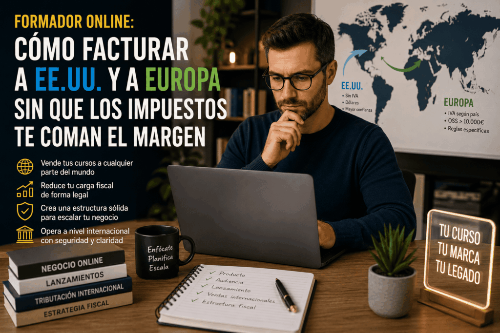 Formador online vendiendo cursos a Estados Unidos, Europa y Latinoamérica