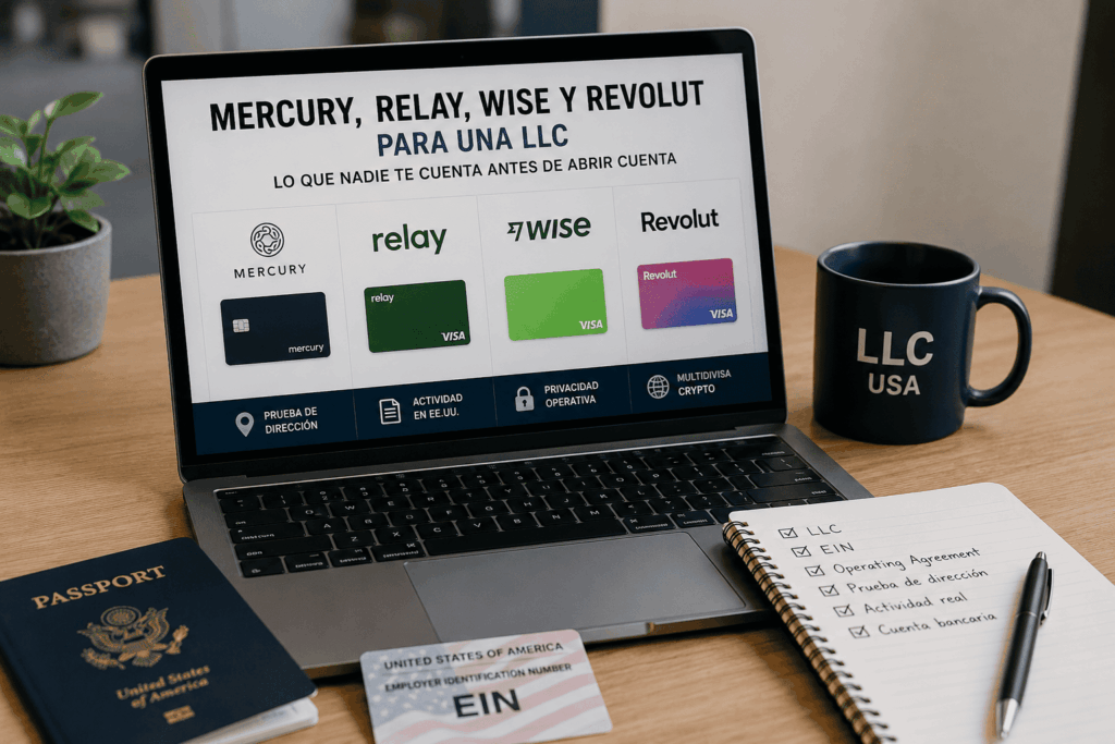 Mercury, Relay, Wise y Revolut para una LLC
